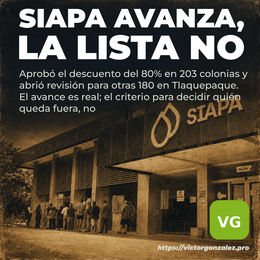 SIAPA avanza, la lista no